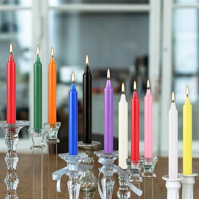40 Pack Assorted Color Spell Chime Candles, 4 Inch Mini Taper Candles for Home Decor Kitchen Decor Wedding Decoration-10 Colours,Great for Casting Chimes, Rituals