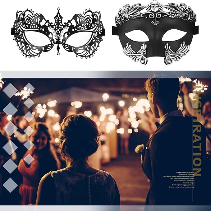 OIDEA Masquerade Mask for Couple - Roman Greek Venetian Mask Halloween Prom Party Costume Ball Mardi Gras Mask for Women Men