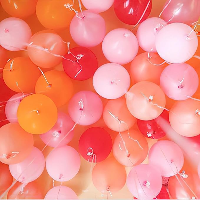 PartyWoo Coral Balloons 50pcs 12 Inch Coral Pink Light Red Latex Helium Balloons for Graduation Wedding Anniversary Baby Shower Gender Reveal Birthday Summer Themed Party Decorations Red-Y22
