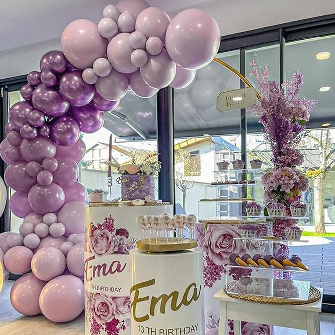 PartyWoo Dusty Purple Balloons 50pcs 12 Inch Lavender Boho Neutral Balloons for Wedding Anniversary Baby Shower Graduation Butterfly Bridal Shower Princess Fairy Birthday Party Decorations Purple-F29