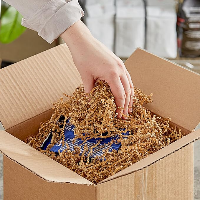 Uptotop 1/2LB Crinkle Cut Paper Shred Filler for Gift Wrapping Basket Filling, Birthday, Christmas, Thanksgiving, Wedding, Mother's Day, Kraft