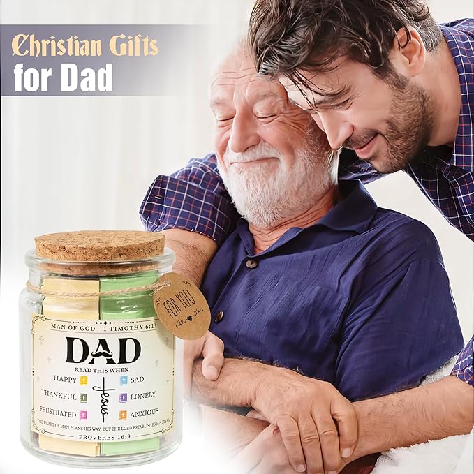 Bible Jar For Dad, Fathers Day Gifts For Dad, Christian Gifts for Men,Gifts For Dad, Prayer Jar, Hope Jar, Bible Stuff, Scripture Gifts.