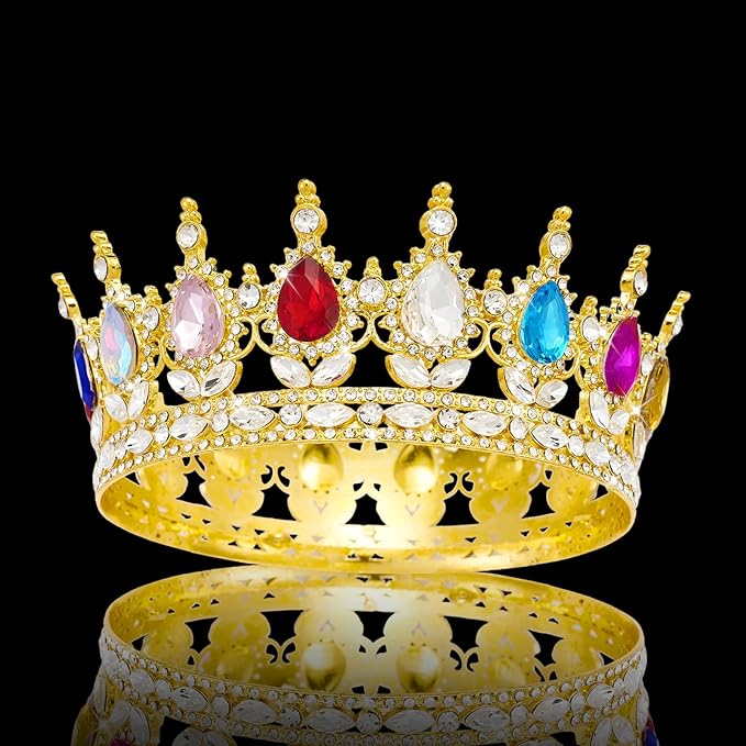 Queen Crown Rhinestone Wedding Tiara for Women - Costume Party Hair Accessories, Princess Birthday Crystal Bridal Crown