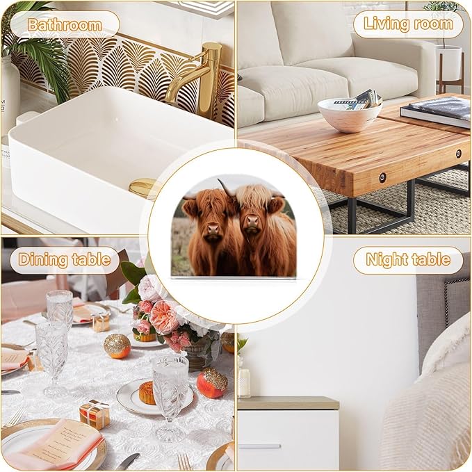 Napkin Holder, Highland Cows Napkin Holder for Table Standing Napkin Holders for Table, Kitchen & Dining Room Decor