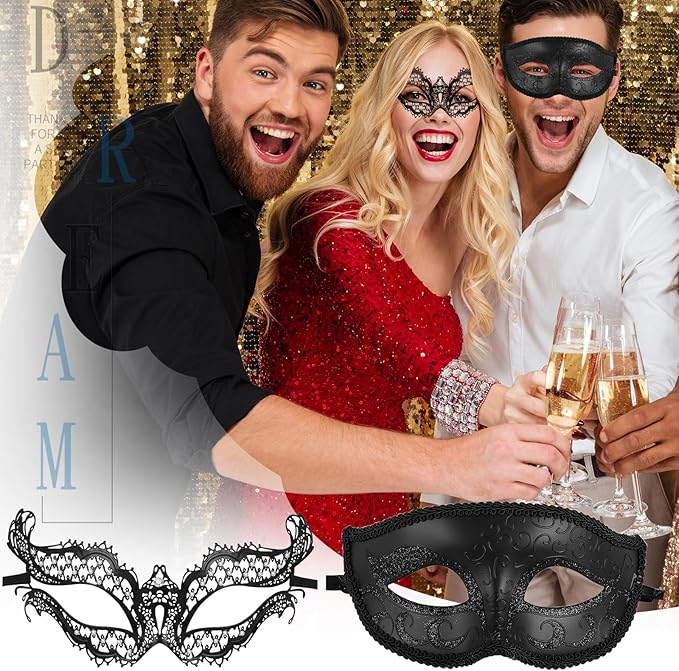 OIDEA Masquerade Mask for Couple - Roman Greek Venetian Mask Halloween Prom Party Costume Ball Mardi Gras Mask for Women Men