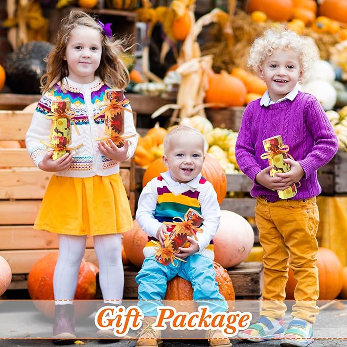 Xinnun 50 Packs Thanksgiving Cracker Kit No Snap Party Table Favors Pumpkin Maple Leaf DIY Thanksgiving Party Cracker Candy Boxes for Holiday Dinner Decoration Gift(Turkey)