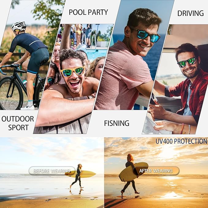 Pibupibu 10/20 Pack Neon Sunglasses for Women Men Bulk, Wholesale 80s Retro Colorful Mirrored Party Glasses Adult Unisex