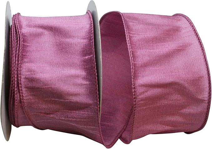 Reliant Ribbon 92975W-122-40F Dupioni Supreme Wired Edge Ribbon, 2-1/2 inch X 10 Yards, Rosy Mauve