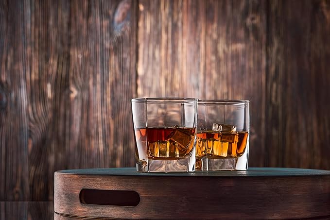 Ravenscroft European-Handcrafted Whiskey Double Old Fashioned Glasses, Set of 4, Smooth Rim, 100% Lead-Free Crystal, 12 Fl. Oz, Gift-Boxed, Dishwasher-Safe