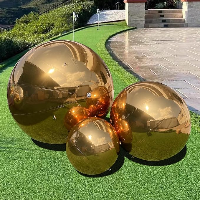 23.6in Inflatable Mirror Ball,Shiny Inflatable Ball Silver/Gold/Iridescent,PVC Hanging Large Disco Balls Decor for Party, Concerts, Stage, Wedding Decoration (1 Piece,Without Air Pump)