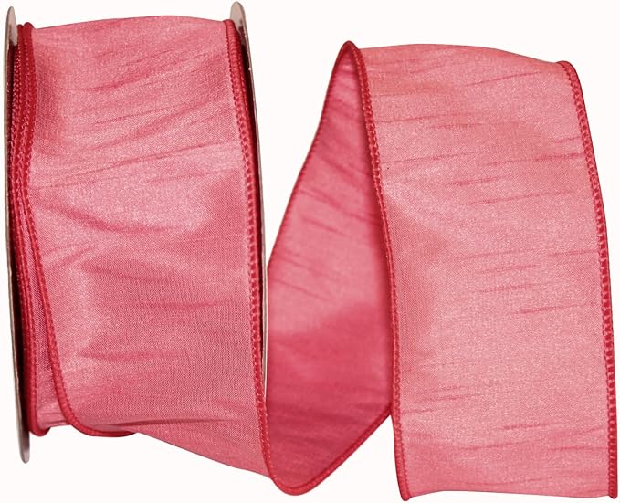 Reliant Ribbon 92975W-067-40H Dupioni Supreme Wired Edge Ribbon, 2-1/2 Inch X 20 Yards, Dusty Rose