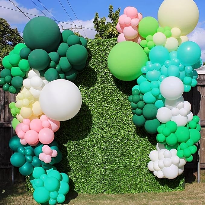 90pack Green Balloons Different Size 18/12/10/5 Inch Green Balloon Garland Arch Kit for Graduation, St. Patrick's Day, Dinosaur, Jungle, Forest, Wedding, Birthday, Christmas Decorations