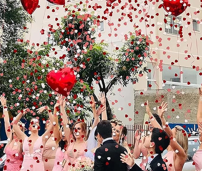 Red Metallic Foil Confetti(0.59 inch) Round Dots Glitter Table Confetti for Party Wedding Decorations,2.11 OZ per pack