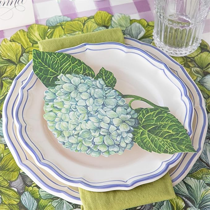 Hester & Cook Table Accent Place Cards - Dinner Name Cards for Table Setting Set of 12 - Made in USA (Hydrangea)