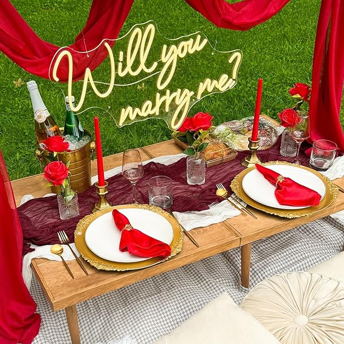 12 Pack Burgundy Cheesecloth Table Runner 10FT Boho Cheese Cloths Gauze Fabric Table Runners 120 Inch Rustic for Christmas Fall Thanksgiving Wedding Birthday Party Baby Shower Home Decorations