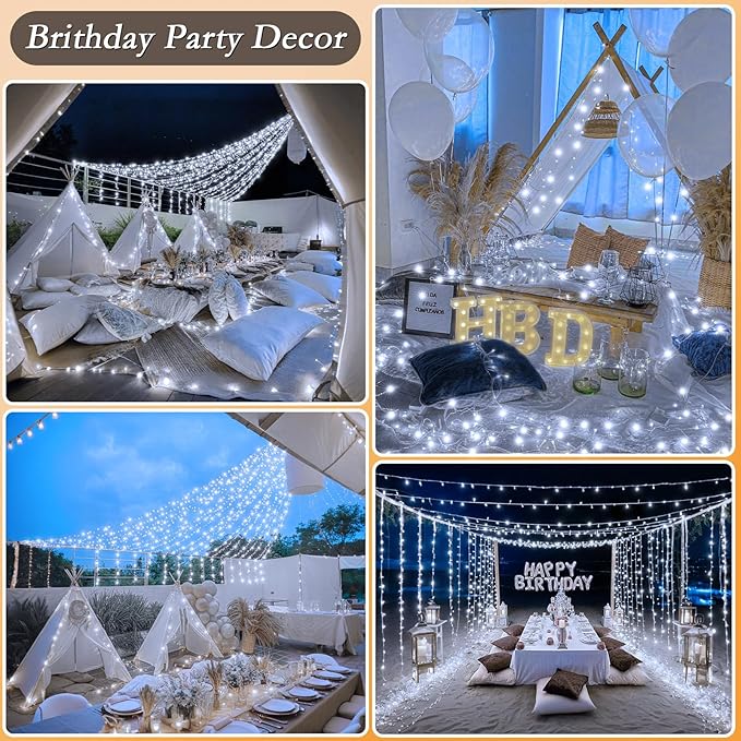 328FT 1000 LED Christmas Tree Lights, Bright Cool White Outdoor Christmas String Lights for House, Fairy Lights with 8 Modes, Waterproof & Durable Indoor Outdoor Decor, Timer Included