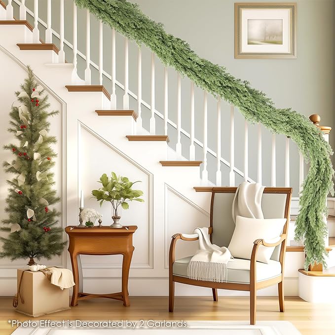 WBHome Real Touch Pinus Garland for Christmas Holiday Seasonal Outdoor/Indoor Home Decor, 6FT Long