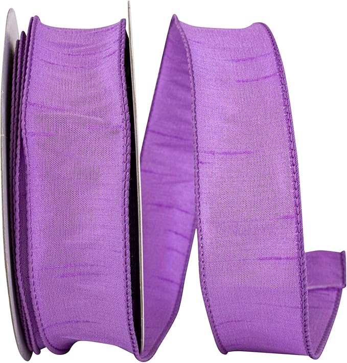 Reliant Ribbon 92975W-940-09H Dupioni Supreme Wired Edge Ribbon, 1-1/2 Inch X 20 Yards, Violet