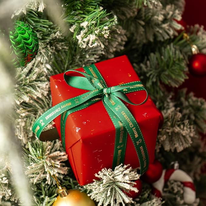 WRAPAHOLIC Red Wrapping Paper Roll - Mini Roll - 17 Inch x 16.5 Feet - Gold Red Christmas Wrapping Paper with Silky Touch Perfect for Christmas, Birthday, Wedding, Baby Shower, Holiday