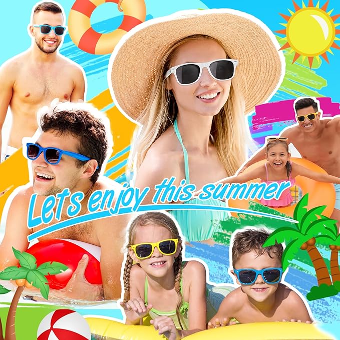 Colorful Party Sunglasses Bulk 20 Packs for Wedding Beach Summer Pool Party Supplies Goodie Bags Stuffers