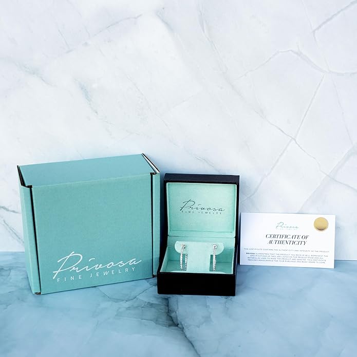 1/4 to 2 Carat Natural or Lab Grown Diamond Round Stud Earrings for Women in 14k White Gold (D-E to L-M, VVS1-VVS2 to SI2-I1, cttw) 3-Prong Martini Screw Back by Privosa Fine Jewelry