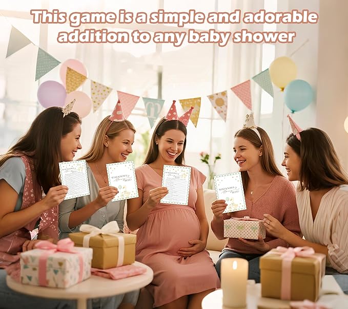 Goose Baby Shower Games, Sage Green Little Goose Who Knows Mommy Best Game for 30 Guests with Game Cards, Gender Reveal, Baby Shower Supplies & Decorations (DV18)