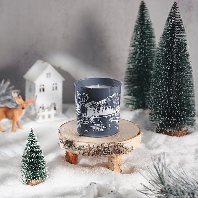 ROMIIE ZOI Christmas Scented Jar Candle - 6oz Soy Wax Candle - Glade Infused with Winter Woods Aroma - with Beautiful Keepsake Box Special for Holiday Gifts