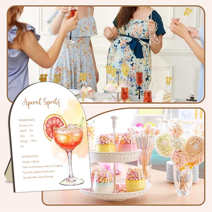 Aperol Spritz Bar Sign, Cocktail Bar Recipe Sign for Bridal Shower, Bachelorette Party Cocktail Ingredients Table Signs, Homemade Cocktails Station Board, Cocktails Drink Recipe for Bridal Shower
