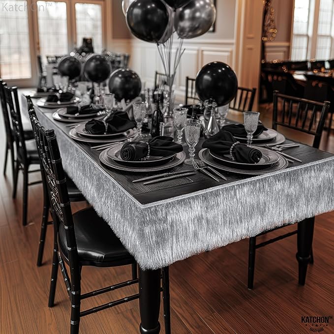 KatchOn, XtraLarge Silver Fringe Banner - 6.5 Feet, Pack of 2 | Fringe Garland for Party Prom Decorations 2025 | Silver Banner for Graduation Decorations 2025