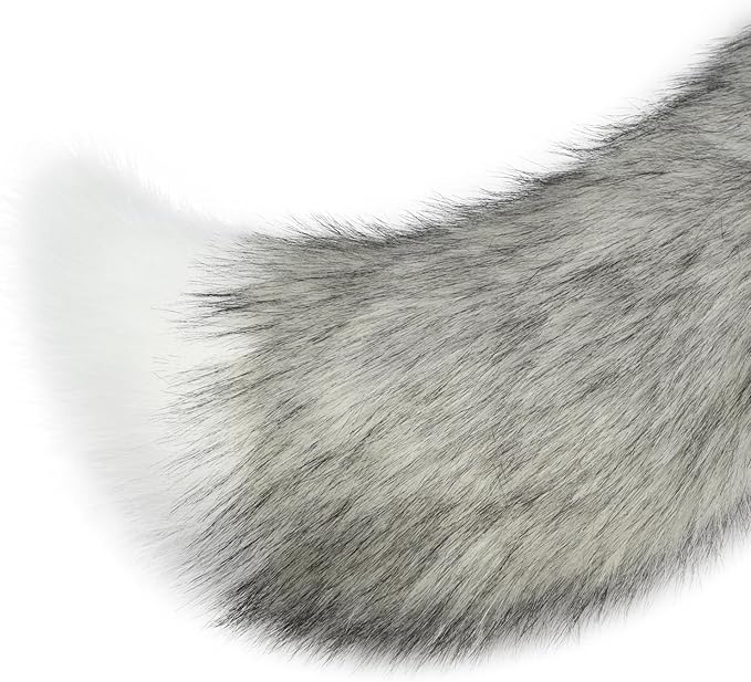 Adolala Faux Fur Wolf Fox Tail with Adjustable Elastic Belt Halloween Cosplay Costume Accessory