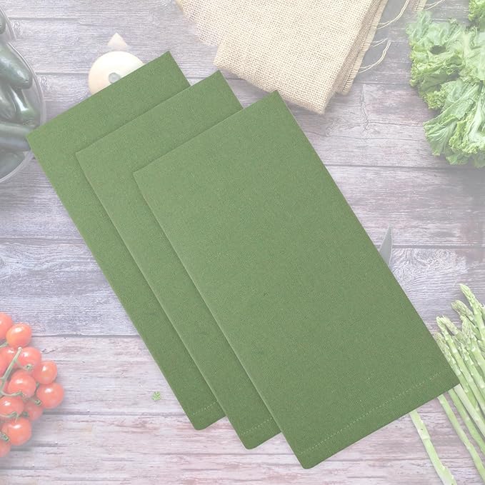Fall Cloth Napkins Set of 12 100% Cotton Harvest Dinner Napkins 18"x18" Sage Color Highly Absorbent Soft Washable Reusable Durable Dinner Napkins Ideal for Everyday Use Thanks Giving Napkins