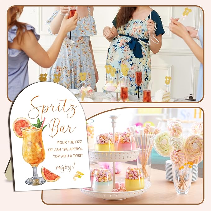 Aperol Spritz Bar Sign, Cocktail Bar Recipe Sign for Wedding, Bride Party Cocktail Ingredients Table Signs, Homemade Cocktails Station Board, DIY Cocktails Drink Recipe for Bridal Shower Decorations