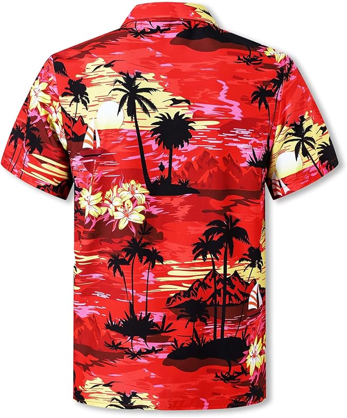 Cromoncent Matching Hawaiian Outfits for Family, Dad and Son Matching Luau Beach Tropical Shirts Mommy Daughter Tropical Sets