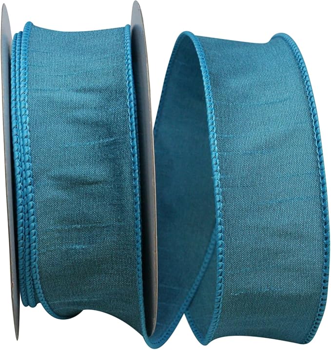 Reliant Ribbon 92975W-913-09F Dupioni Supreme Wired Edge Ribbon, 1-1/2 Inch X 10 Yards, Turquoise