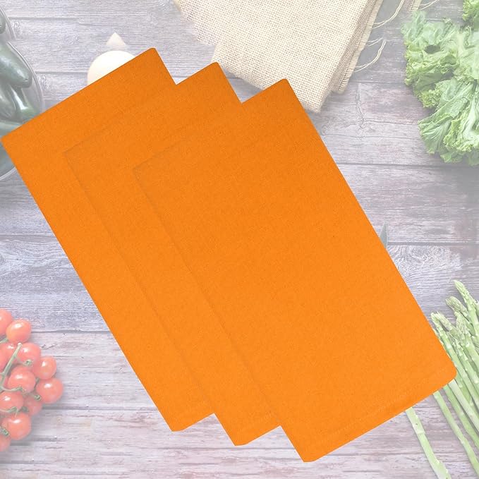 Halloween Cloth Napkins Set of 12 100% Cotton Dinner Napkins 18"x18" Orange Color Highly Absorbent Washable Reusable Durable Dinner Napkins Ideal for Everyday Use Wedding Parties Napkins
