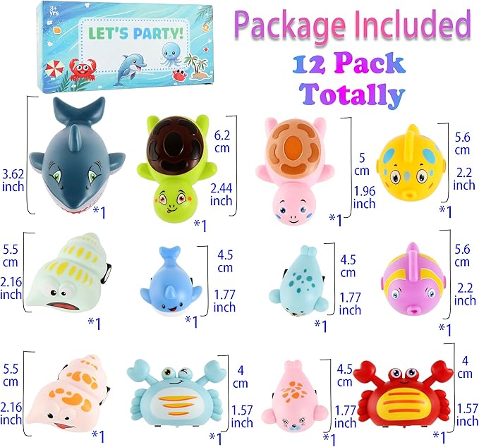 Small Pull Back Toy Cars Set,12 PCS Mini Racing Vehicles for Holiday Birthday Party Favors,Goodie Bag Stuffers,Classroom Prizes,Bulk Toys for Kids (Shark,Crab,Clownfish,Turtle,Dolphin,Sea Lion,Snail)
