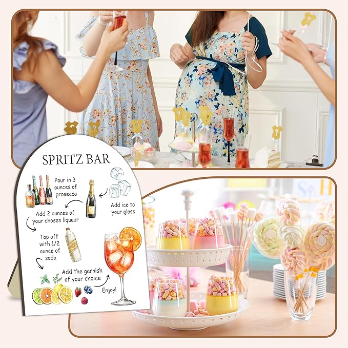 Spritz Bar Sign, Signature Drink for Wedding, Cocktail Signs for Bride Shower, Cocktail Spritz Recipe Card Signs, Cocktails Party Sign, DIY Cocktails Drink Recipe Card for Bridal Shower Wedding Decor