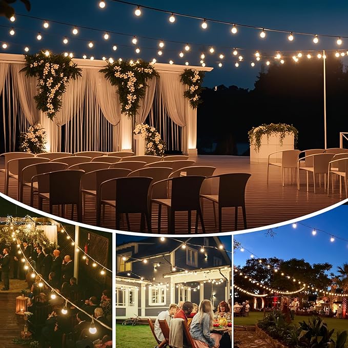 240FT Solar String Lights Outdoor Waterproof with Remote, G40 Solar Powered String Lights with 80+3 LED Shatterproof Bulbs, Dimmable Solar Patio Hanging Lights for Outside Backyard Party
