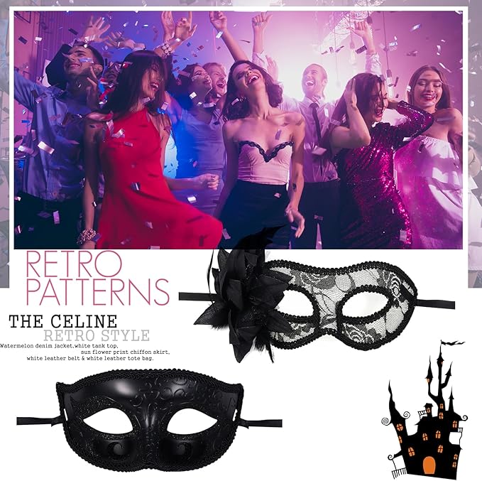 OIDEA Masquerade Mask for Couple - Roman Greek Venetian Mask Halloween Prom Party Costume Ball Mardi Gras Mask for Women Men