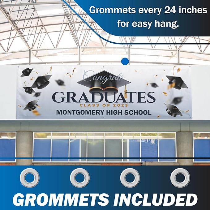 Custom Banners and Signs for Business - Upload Multiple Photo - 37 Sizes, 35 Background Colors & 20 Fonts - 13 oz Vinyl, Custom Banner Personalized, Birthday Banner