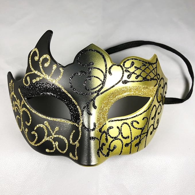 Masquerade Mask for Couple Mardi Gras Venetian Party Mask Set Halloween Costume Accessory