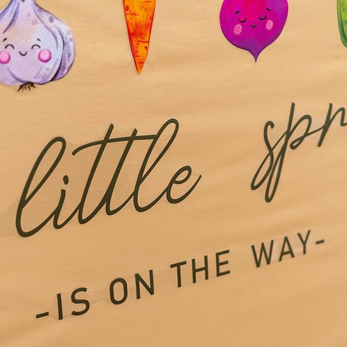 A Little Sprout is on The Way Wall Decal - Baby Shower Party Sticker, Farm Themed Baby Shower Decor, Balloon Arch Backdrop Sticker, Gender Reveal Birthday Party Decoration Decors