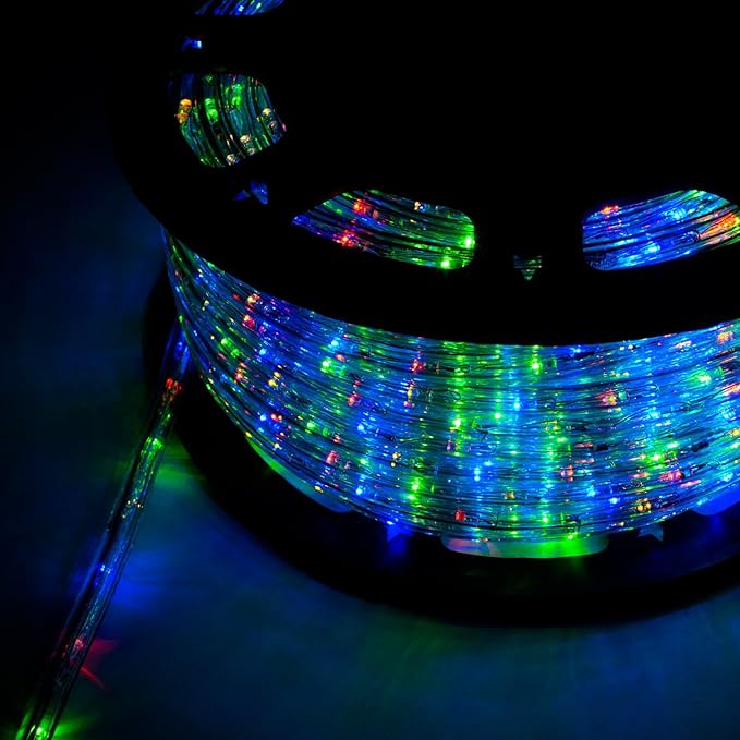 Flexible 150FT Crystal Clear PVC Tubing LED Rope Light Indoor/Outdoor Boat Decorative Party Christmas Holiday Business Restaurant Light Kit 110V (Multi-Color)