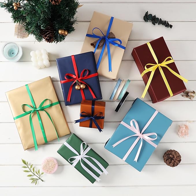 1-1/2 Inch Single Face Solid Color Satin Ribbon Roll, Ribbons Great for Gift Wrapping, Crafts, Wedding Party Decoration, Hair Bows Making and Other Sewing Projects (1-1/2" X 25 Yards, Navy Blue)