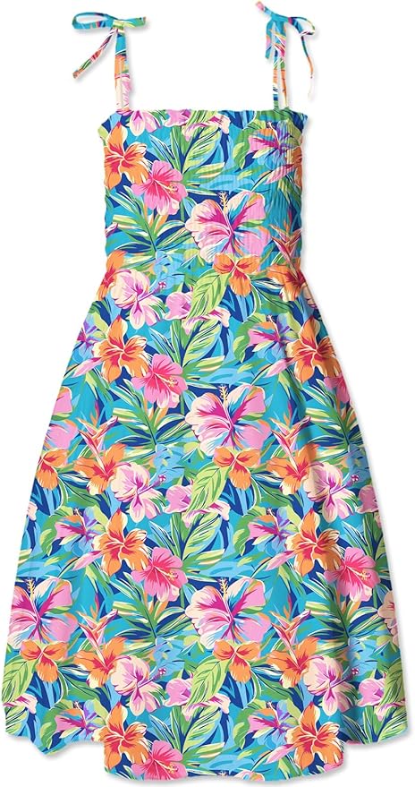 Cromoncent Matching Hawaiian Outfits for Family, Dad and Son Matching Luau Beach Tropical Shirts Mommy Daughter Tropical Sets