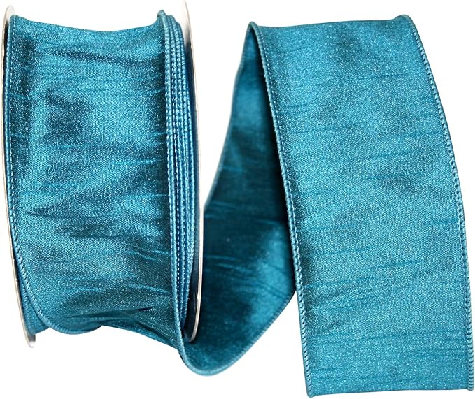 Reliant Ribbon 92975W-915-40H Dupioni Supreme Wired Edge Ribbon, 2-1/2 inch X 20 Yards, Jade