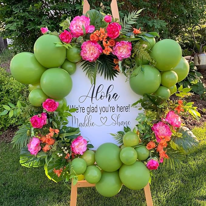 110pcs Sage Green Balloons 12 Inch Green Latex Balloon Garland Arch Kit for Birthday Baby Shower Anniversary Graduation Wedding Party Decorations