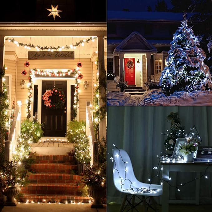 18ft Battery Operated String Lights,Outdoor String Lights Christmas Lights 50 Led String Lights with Remote Timer Waterproof for Indoor Outdoor Garden Party Christmas Decoration, Cool White
