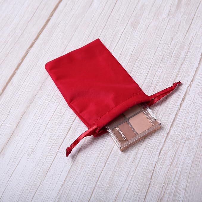 12pcs Red Velvet Drawstring Bags 4x6 inches Small Velvet Cloth Gift Bags Jewelry Pouches for Storage Wedding Party Favor Christmas