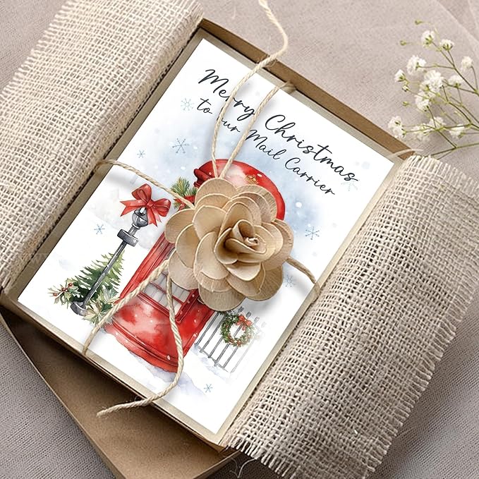 Christmas Card for Mail Carrier, Thank You Holiday Card for Postal Workers, Appreciative Xmas Gift from Neighbor or Family, Warm Holiday Wishes for Mailman/Mailwoman